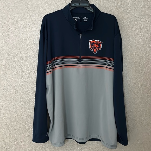 Antigua Other - Men's Antigua Navy/Gray Chicago Bears Big & Tall Quarter-Zip Pullover 3XL